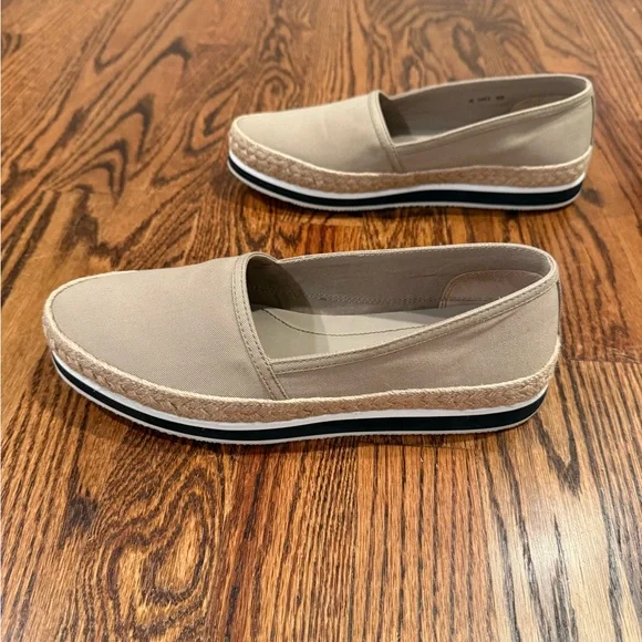 PRADA SPORT CANVAS SLIP-ON ESPADRILLES KHAKI LOAFER - Retail $495 - Picture 3 of 8